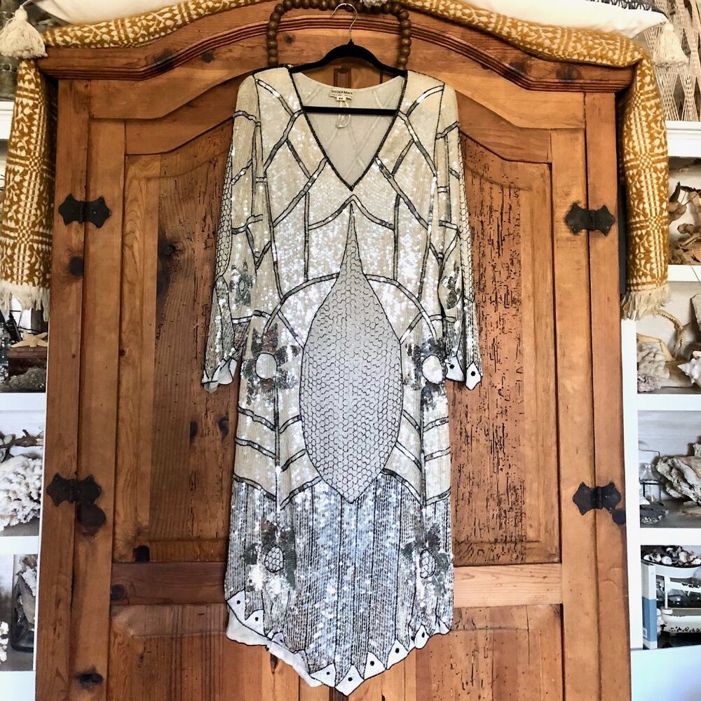 *Collector's Dream* Vintage Sister Max Evening Formal Sequin Dress RARE 2X